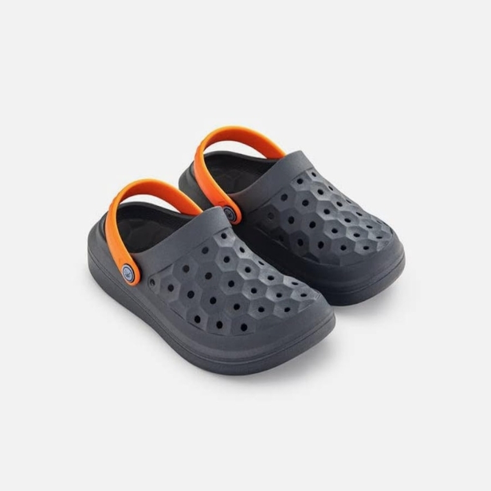 📢 NWT Joybees Kids Varsity Clog  Charcoal/Orange Child (Size:11c)